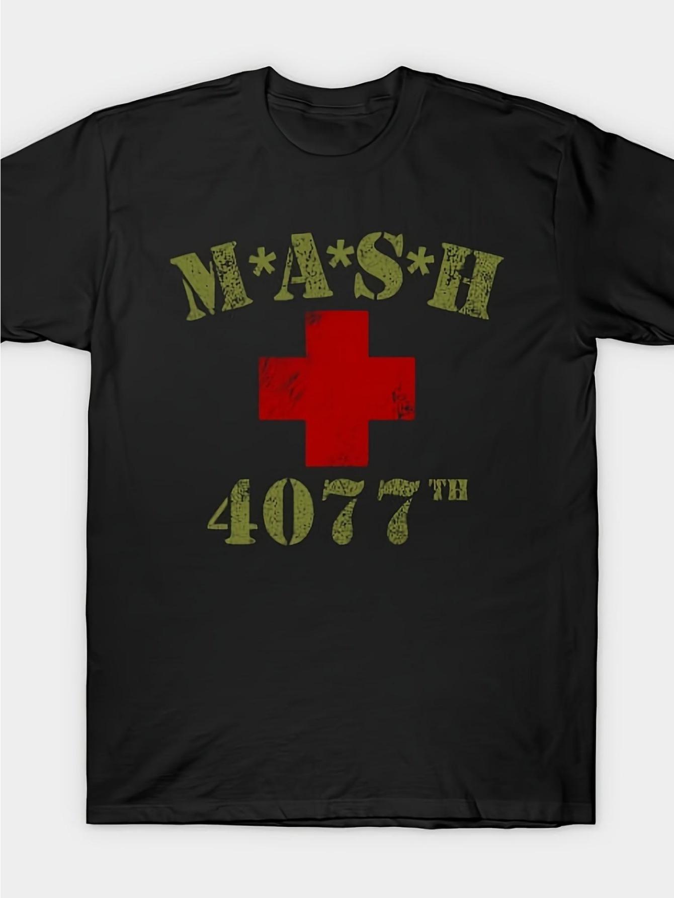 

Retro MASH 4077 T-shirt - Stylish Loose Fit Anime Print Cotton Round Neck Short Sleeve Tee XXXL