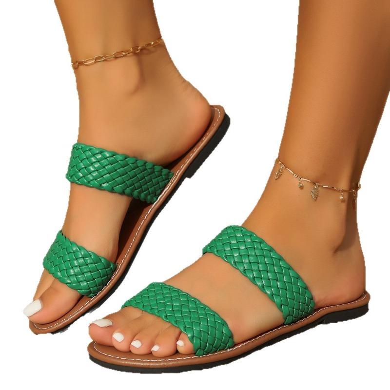 Außenhandel Übergröße Damen Sommer neue einfache gewebte Outdoor-Strand-Cool-Slipper