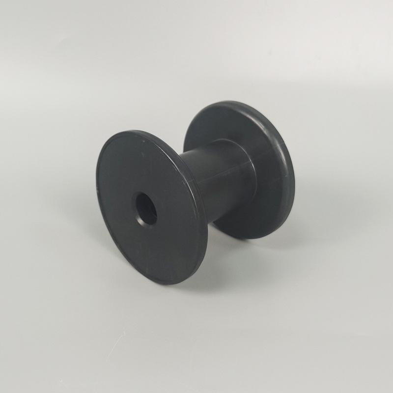 Black Plastic Wire Spool - Industrial Anti-Loosening, Large Capacity, Rubber Shaft
