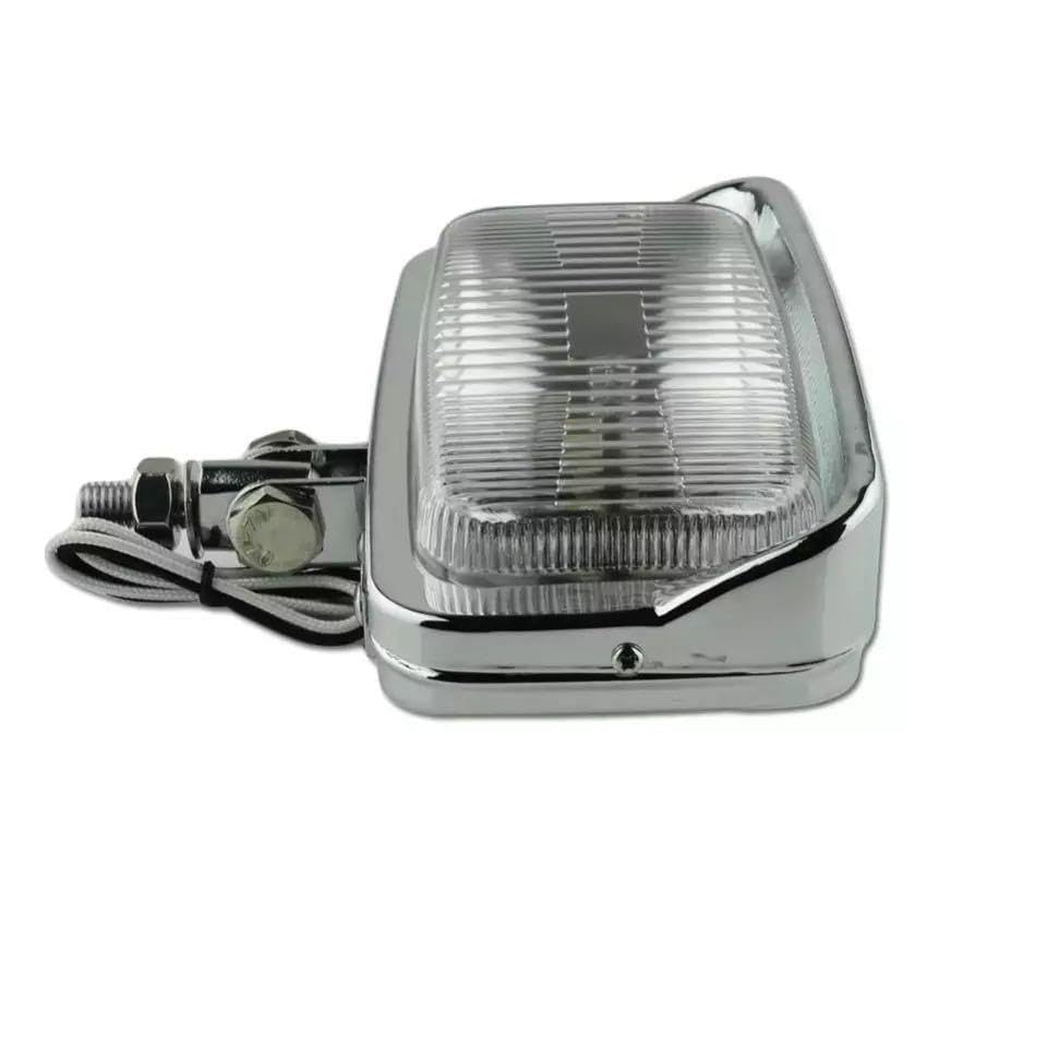 General Purpose Square Headlight Vintage Chopper Harley American Custom Old School Excavator Softail Silver [Deepa Ribusu] [Item]