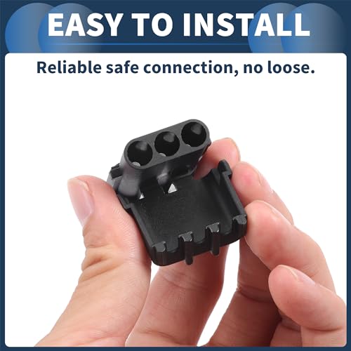 INFINAUTO Kit Conector Electric Auto cu 3 Pini Seria 2.5mm Mamă Tată Terminal Cablu Carcasă pentru Vehicul RV Camion Negru Verde 1 Set