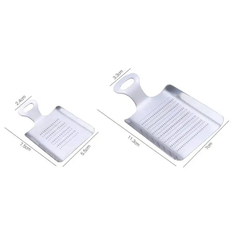 2pcs Ginger Grater Stainless Steel Wasabi Grater Shovel Garlic Press Crushed Kitchen Mincer for Fruits Vegetables Sushi Sashimi 3