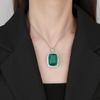 Jewelry Copper Bottom Gold-Plated Imitation Emerald Pendant Necklace Stone 20 * 28