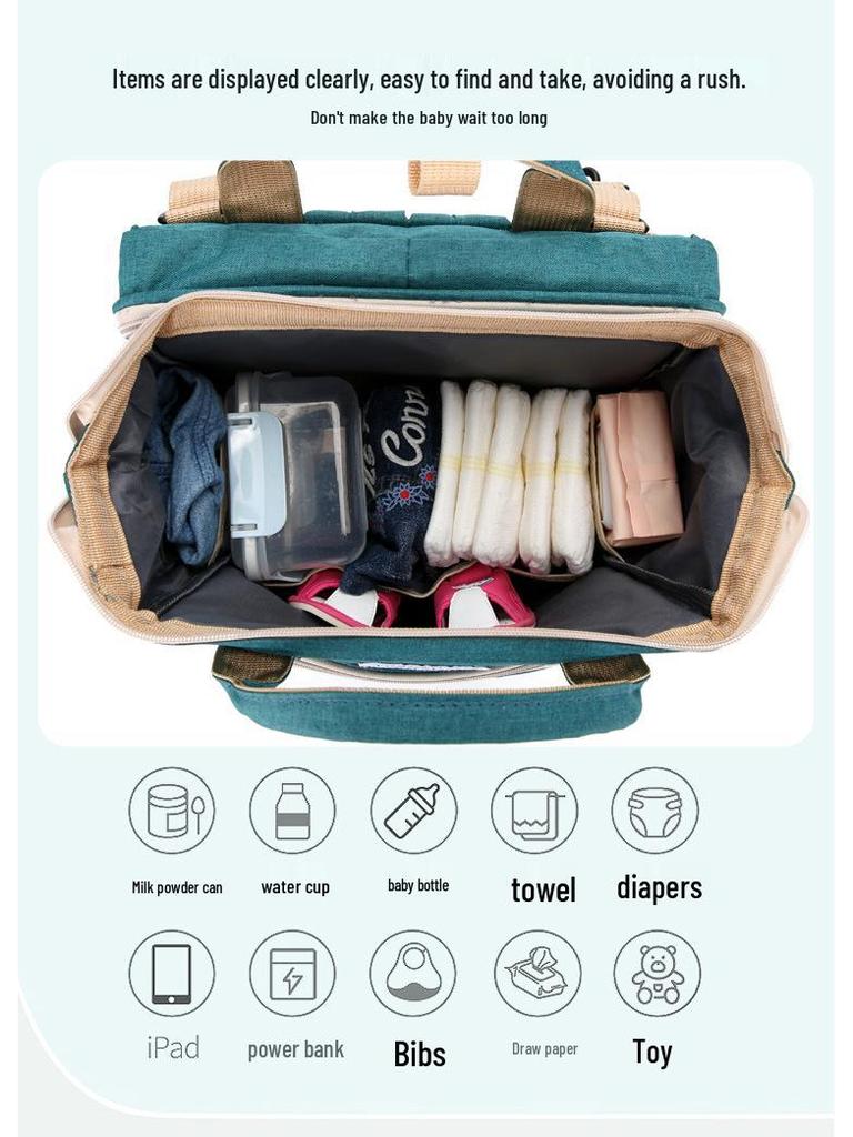 Multipurpose Lightweight Baby Bed and Mommy Travel Bag with Large Capacity and Breast Milk Storage