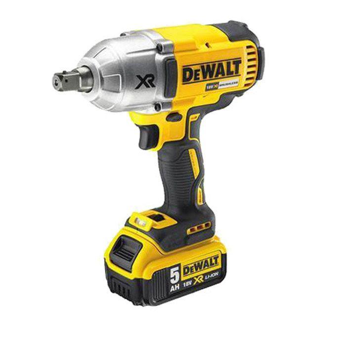 DEWALT Rázový utahovák XR 18V 5Ah Li-Ion 3 rychlosti Dodáváno se 2 bateriemi v kufříku TSTAK, S možností připnutí a stohování