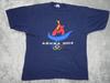Vintage Athens Aohna 2004 Olympic Games Men's T-Shirt Navy Blue 100% Cotton L