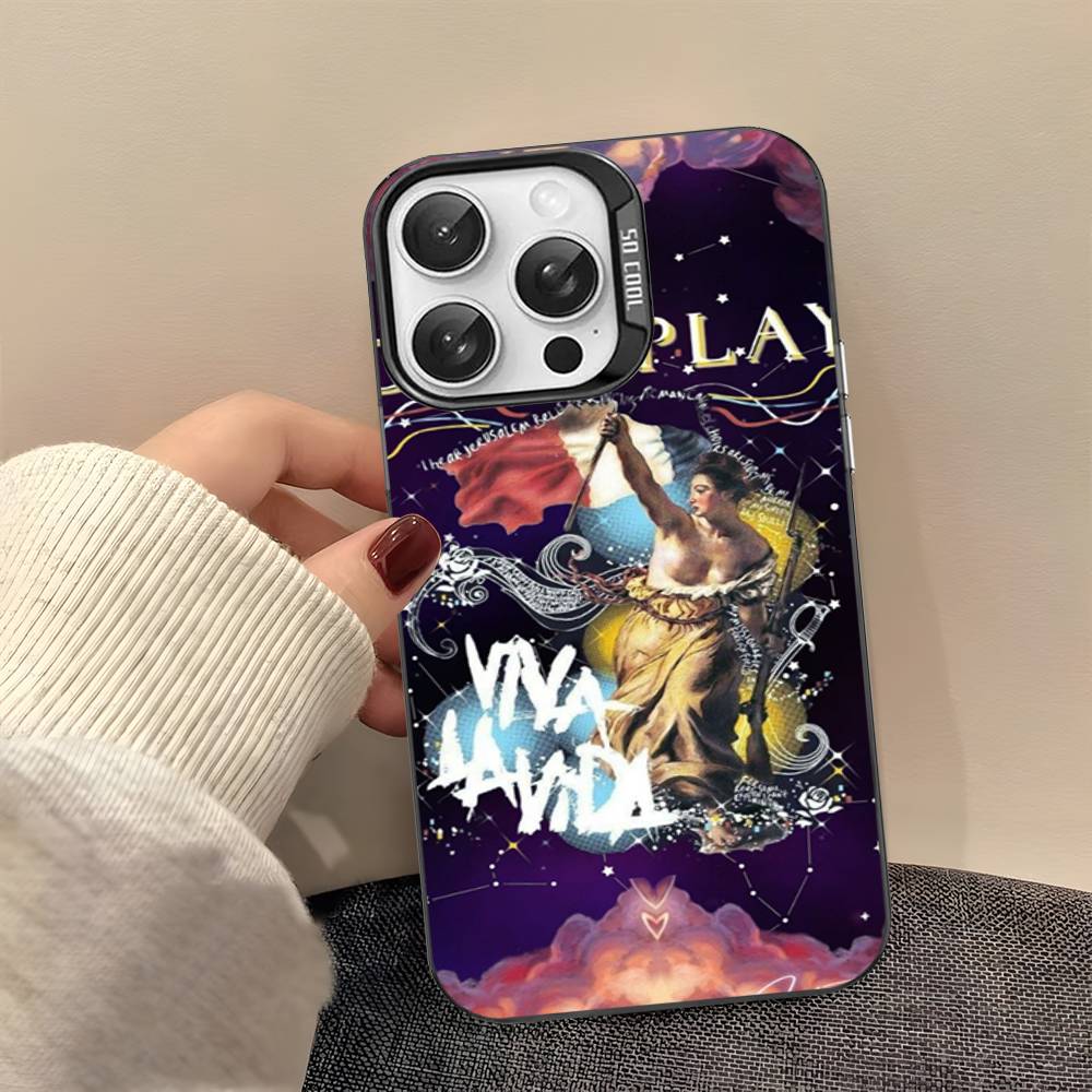 Pop Rock Band C-Coldplay Phone Case Color Silver Shell For IPhone 17 16 15 14 13 12 11 Pro Max Plus