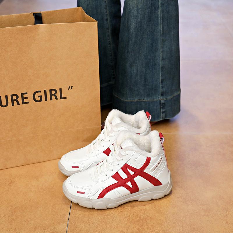 TUINANLE Women's Winter Ankle Boots New Casual Sports Warmed Shoes Woman Platform Plus Plush Sneakers