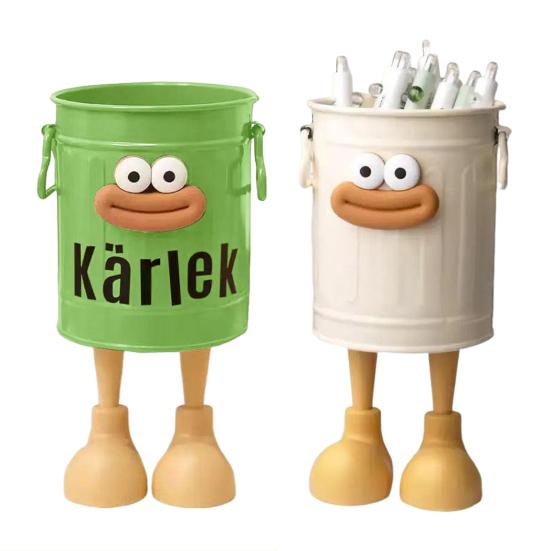 Cartoon Pen Holder Sausage Mouth Storage Bucket Large Capacity Student Desktop Storage Box Desk Organizer for Office Home
