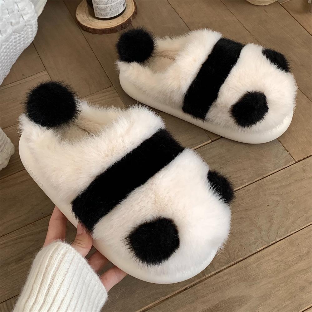 

Women s Winter Panda Plush Cotton Slippers - Cartoon Design, Soft Sole, Warm Indoor Maternity Footwear 40-41 білий