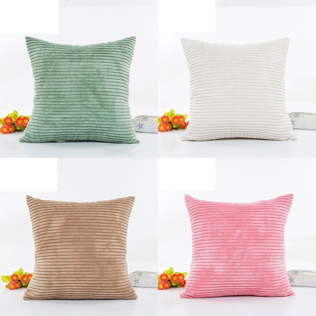 Luxuriously Soft Striped Corduroy Pillow Case For Sofa And Home Decor