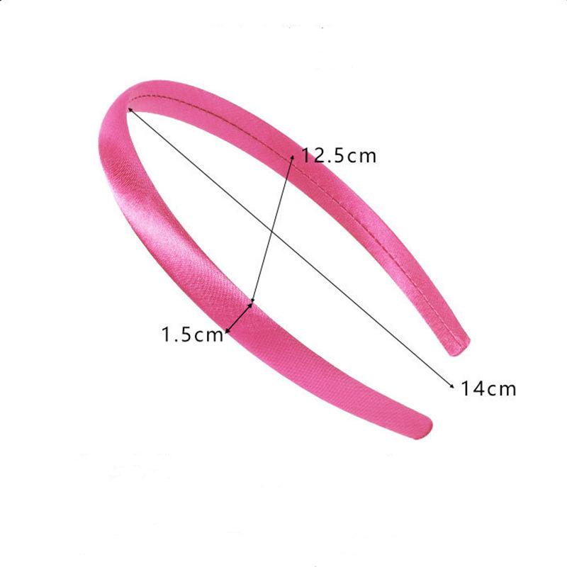 1,5 cm Satintyginslaget Hårband - Godisfärger, DIY Handgjort Modeaccessoar