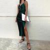Summer New  European And American Suspender Skirt Solid Color Sleeveless Slim Female Dress