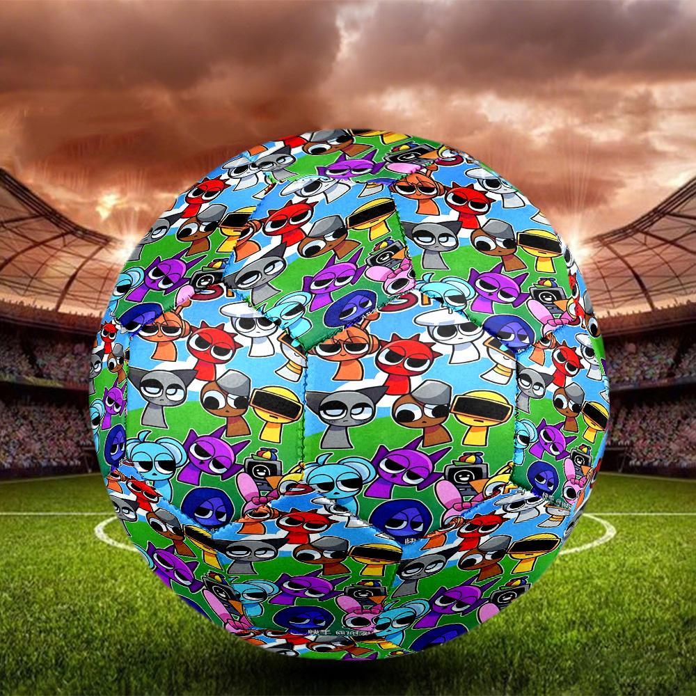 Sprunki Game Print Size 5 Soccer Ball, Standard Match Football for Sports Game and Team Practice, Ideal Gift for Soccer Fans