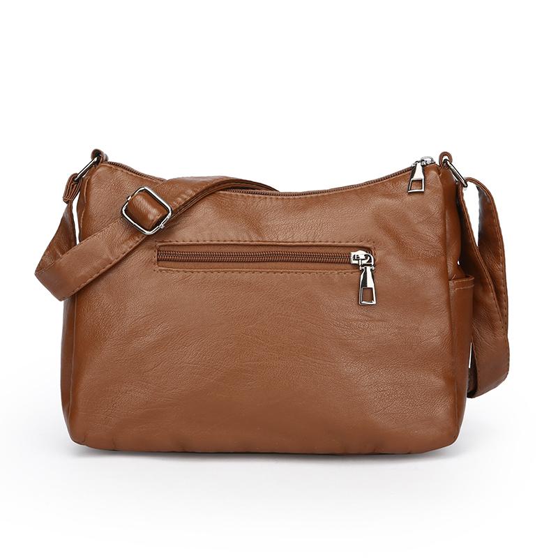 Large Capacity Shoulder Bag Soft Leather Multi-Layer Crossbody Bag for Middle-Aged and Elderly Women's Bag