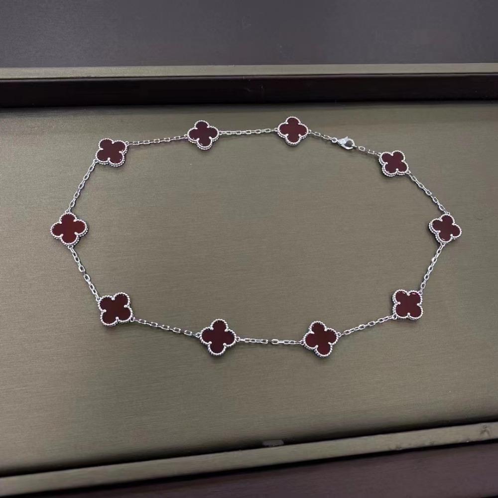 10-Blumen-Halskette für Damen Kleeblatt-Halskette Leichter Luxus Mode Vielseitig und Elegant Perfektes Geschenk für Freundin Choker-Halskette