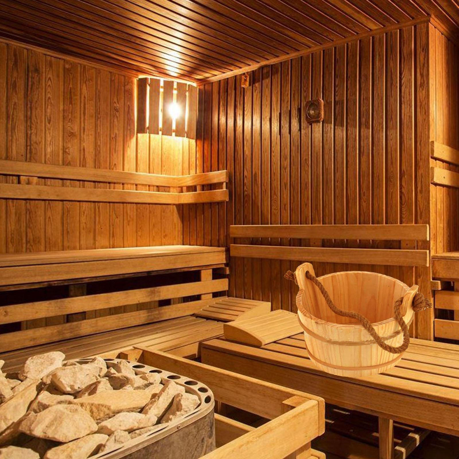 6L Bucket, Wooden Accessories Natural White Bucket Supplies Bathroom