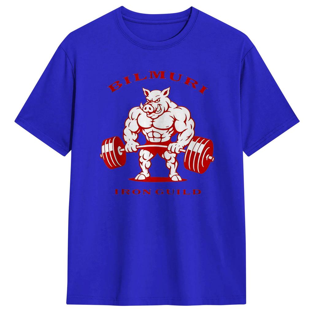 Pig bilmurI Iron Guild Gym T Shirt Summer Cotton TShirts For Unisexs Design Tee Shirt Short Sleeve Awesome Tees