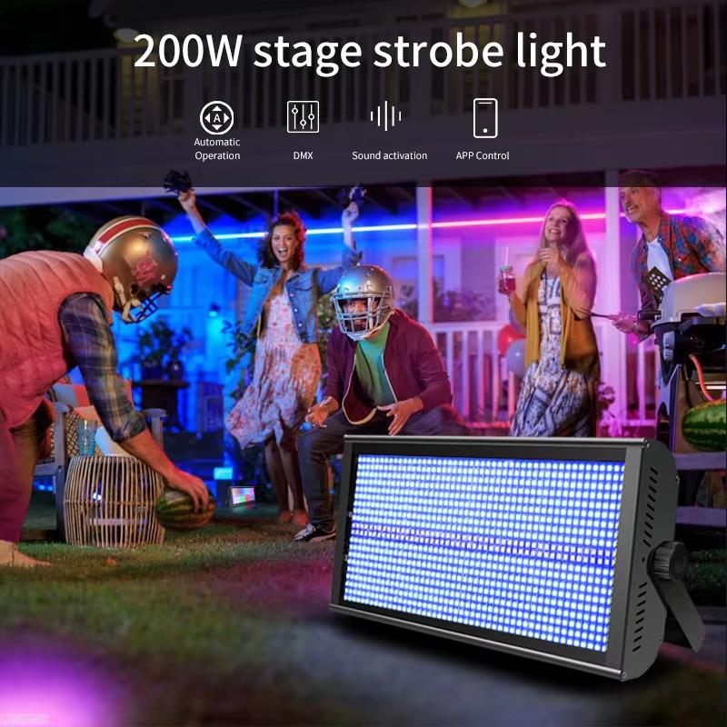 200W LED RGBW 4 In 1 48 Zone Strobe Light White 8000K DMX Super Bright Dj Wall Washer Bar Strobe Light Stage Lighting Effect