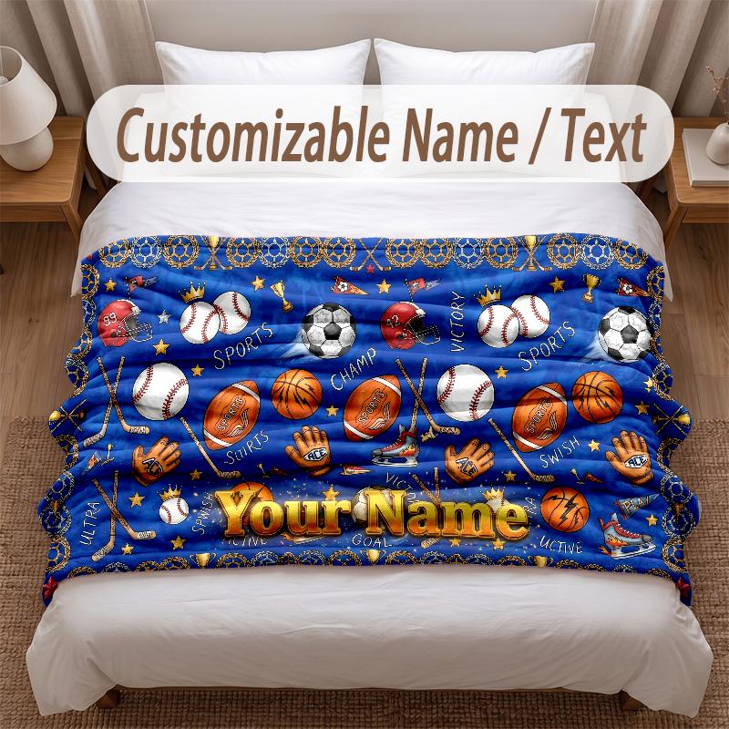 Other Similar Designs Theme Soft Blanket Personalized Custom Name Text Print Warm Blanket Home Sofa Bedroom Decor