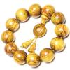 Exquisite Double-Eye Ghost Face Gold Thread Buddhist Bead Bracelet In Premium Wood