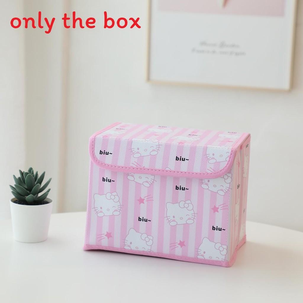Hello Kitty Kuromi Cinnamoroll Melody Gittermuster Faltbare Klapp-Aufbewahrungsbox für Büro und Schlafzimmer