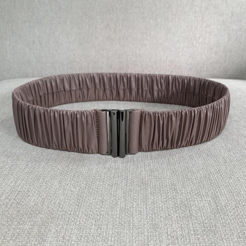 Down Fabric Smooth Elastic Belt, Pleated Elastic Waist Seal, Women's Wide Hundred with Down Waist