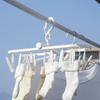 White Foldable Plastic Clothes Hanging Rack With 12 Clips For Versatile Use