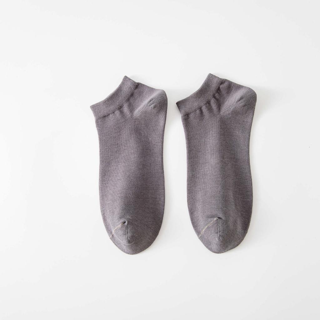 Short Men'S Socks Solid Color Comfortable Low-Top Socks Breathable Thin Sweat-Absorbing Cotton Socks Business Casual Boat Socks Basic