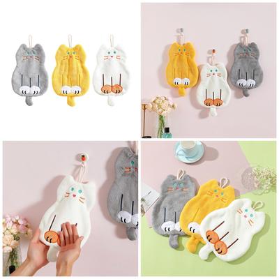 Children Hand Towel Cat Towel Microfibre Absorbent Towels Hanging Quick Drying Absorbent Wash Cloths for Kitchens