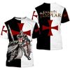 3D Print Knight Templar T-shirt Men Women Cross Fashion Trendy Cool Short Sleeve O Neck T-shirt Unisex Jesus Christian Tees