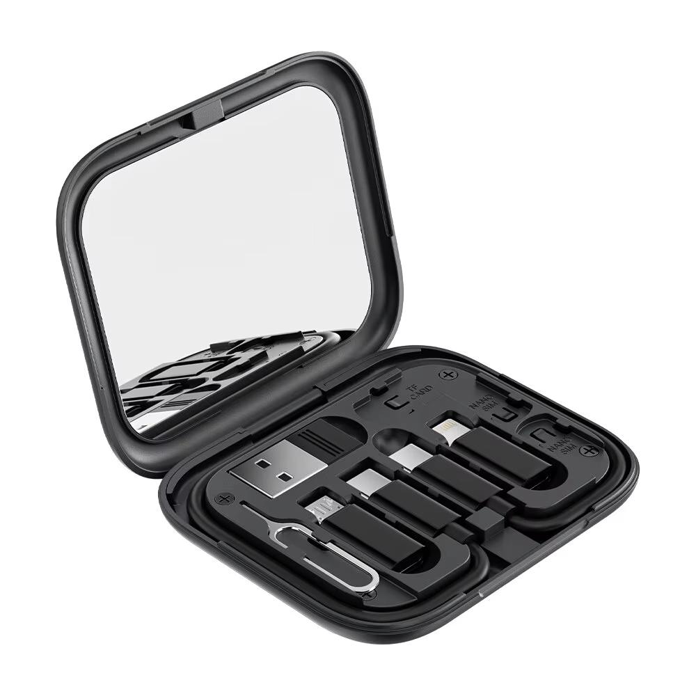 USB Type C To USB C Cable 60W 4 In 1 Mini Data Cable Set Storage Box Fast Charging Charger Mobile Phone Holder For