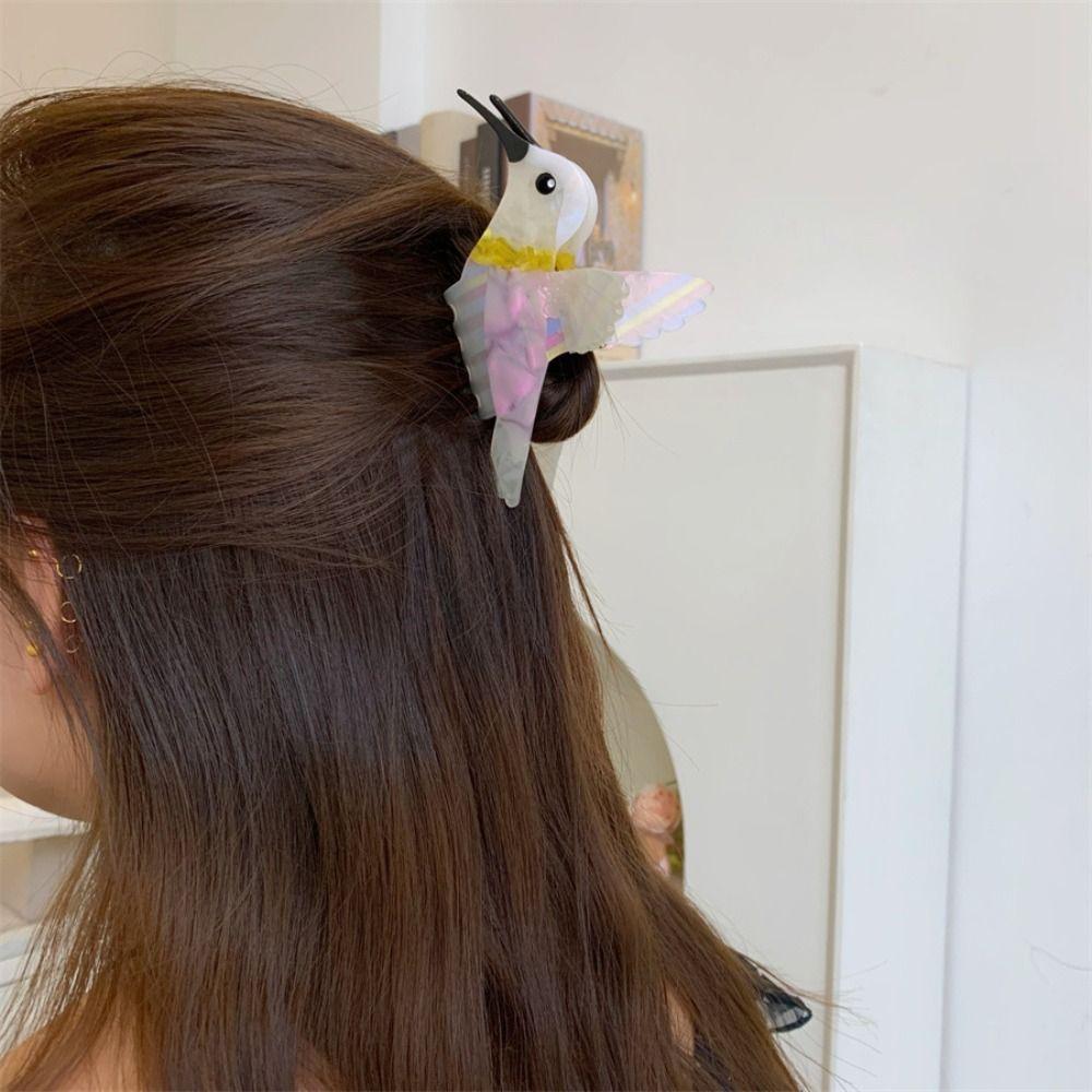 Cute Bird Hair Clip Grasp Cartoon Animal Shark Clip Creative Acetic Acid Hair Claw  Travel