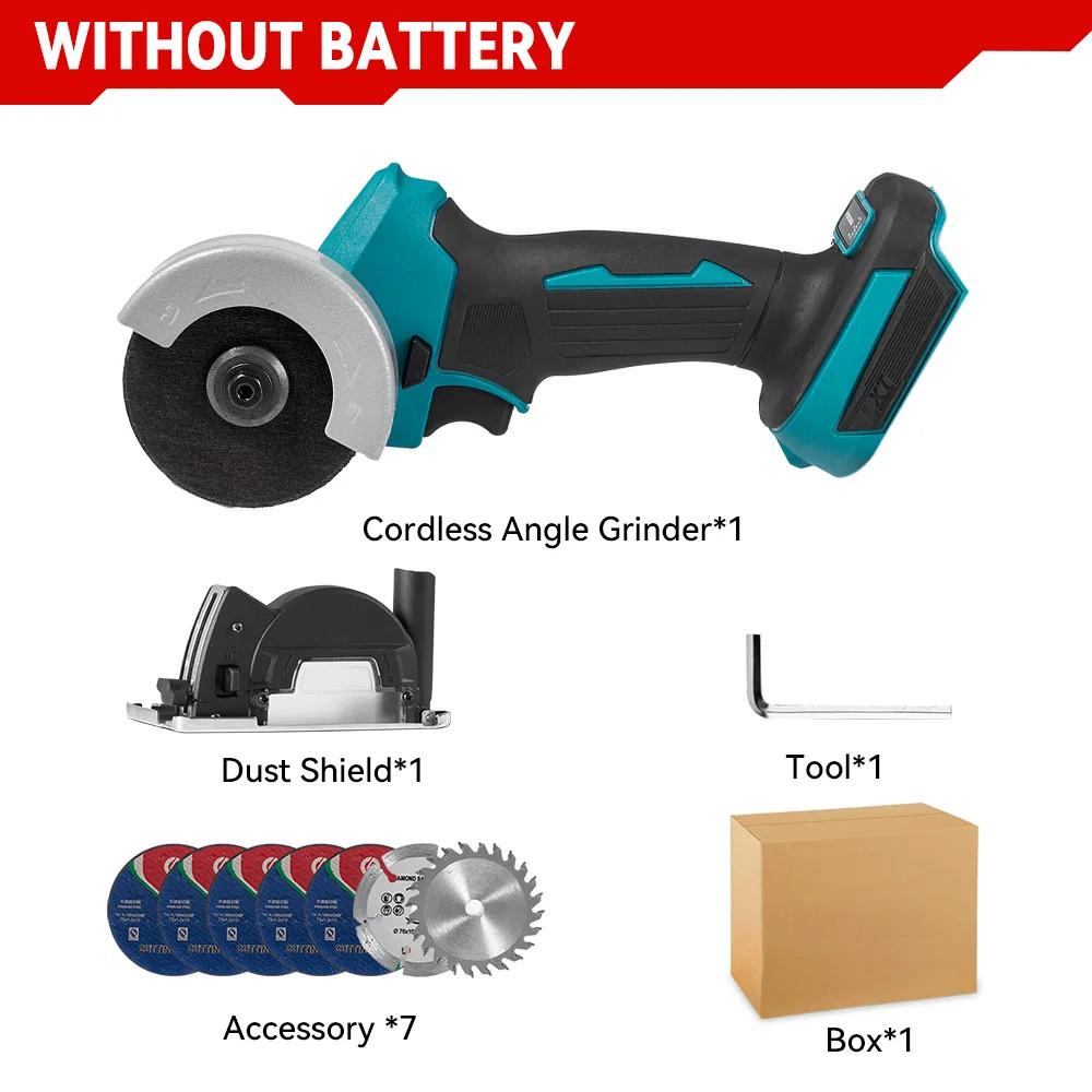 3Inch Brushless Electric Angle Grinder 20000 RPM Electric Circular Saw Cordless Portable Cutting Polishing Power Tool