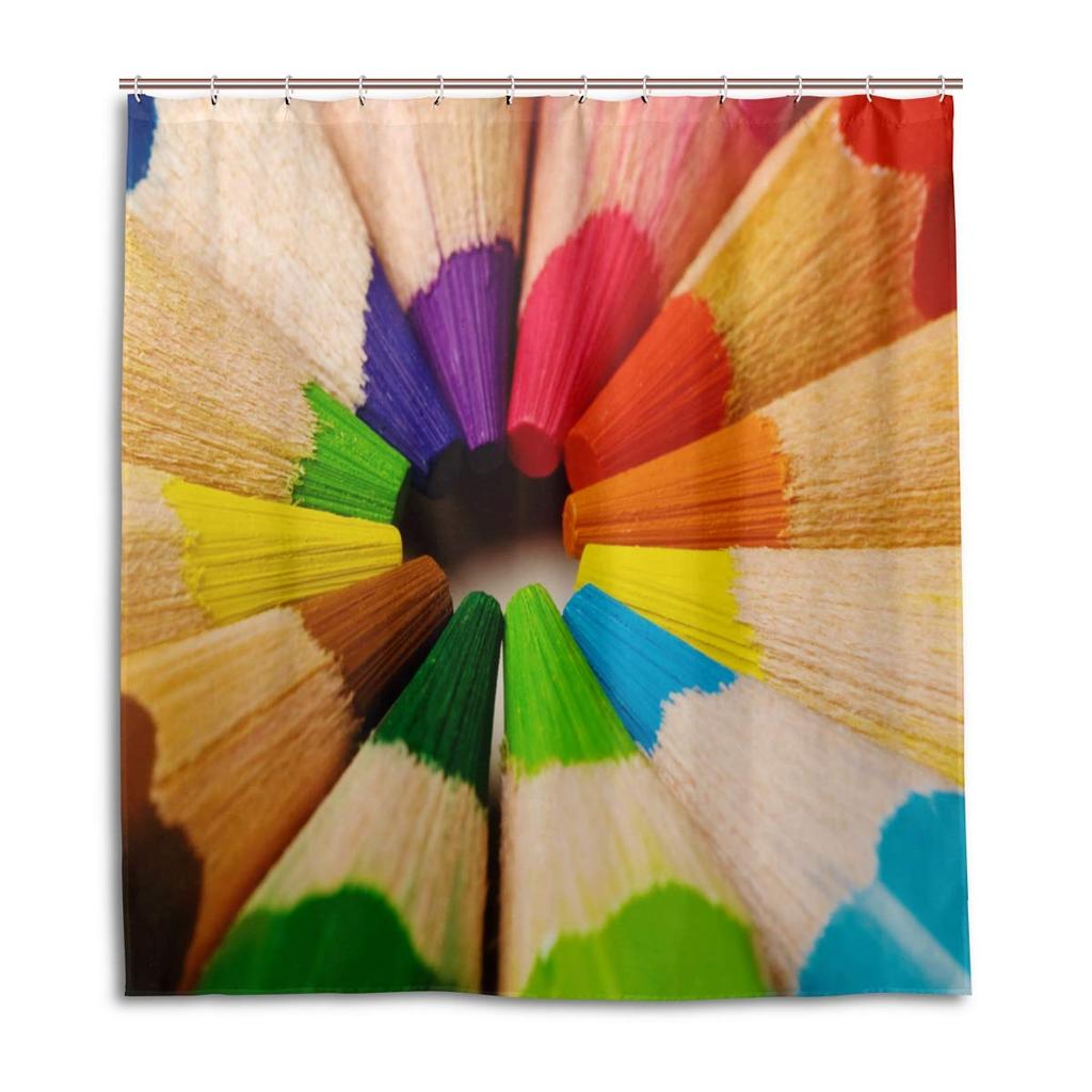 Splashing Graffiti Shower Curtain Fluid Rainbow Color Paint Style Polyester Waterproof Fabric Bath Curtains For Art Home Decor