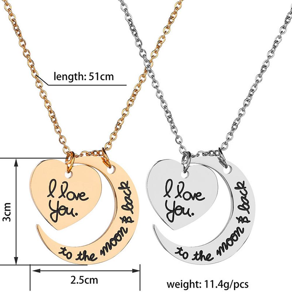 Creative Moon and Sun Shape with  Letter Pendant Necklace Fashion Elegant Couple Necklace