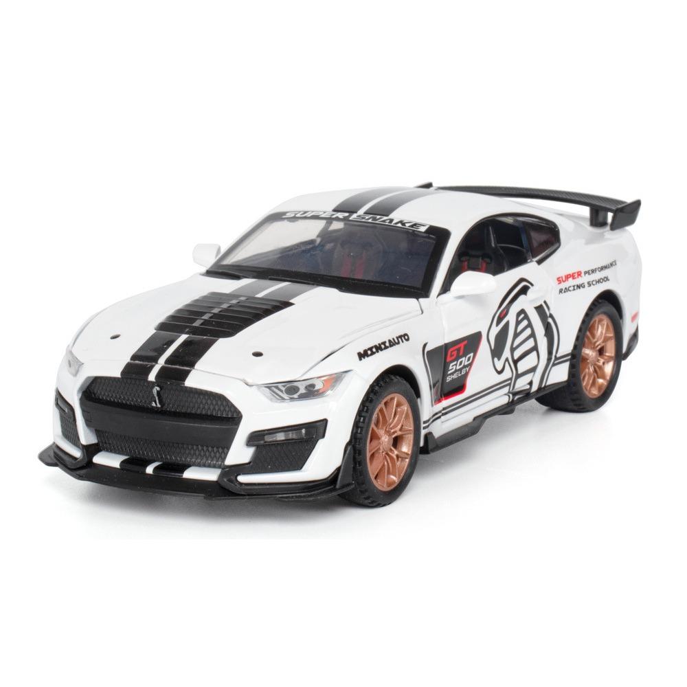 1/32 Ford Mustang Shelby GT500 Alloy Sports Car Simulation Model Diecast Metal Car Model Sound and Light Collection Toys Boys