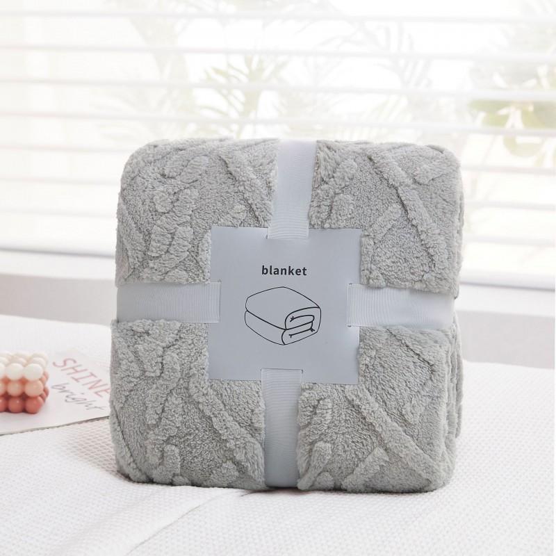 TaoFuu Fleece Blanket Jacquard Nap Office Sofa Dorm Bed
