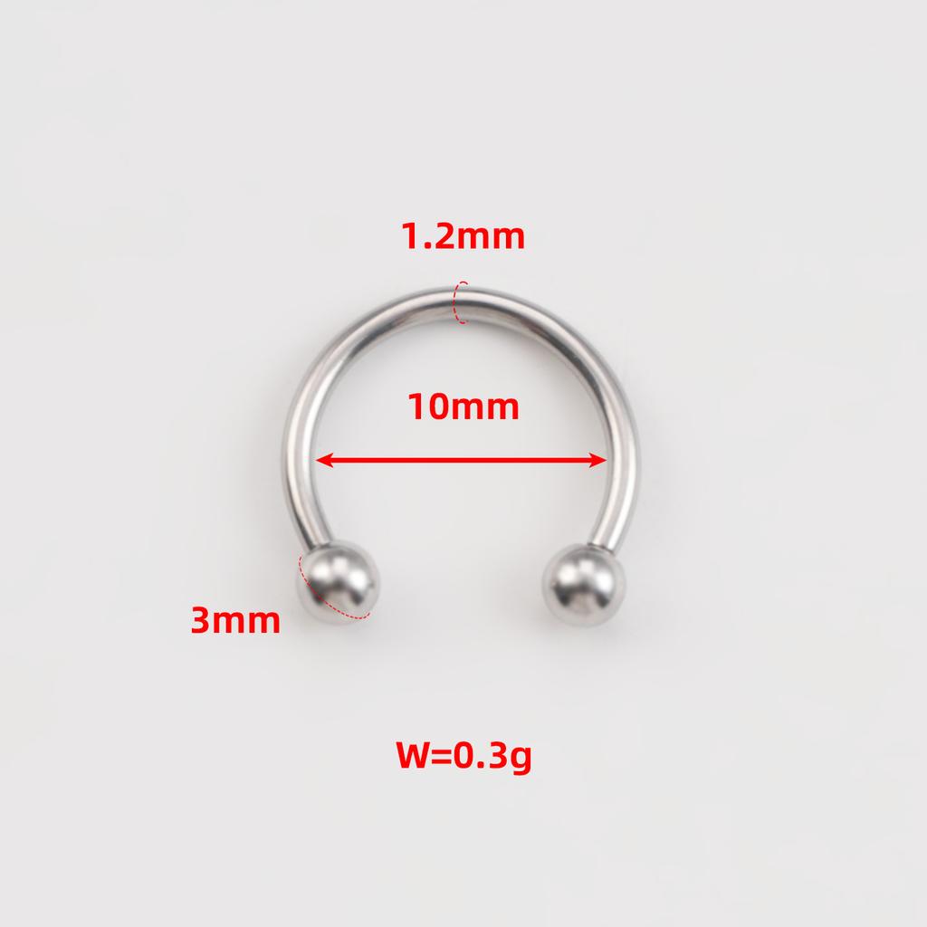 Stainless SteelHorseshoe Hoop Rings Ear Cartilage Nose Septum Eyebrow Tragus Lip Daith Helix Piercing Jewelry Unisex 18g