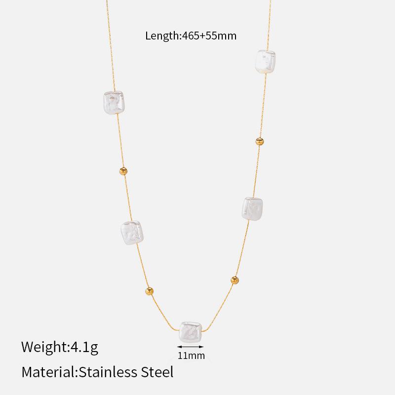 New Beach Summer Fashion Starfish Necklace Versatile Daily Imitation Pearl Set Stainless Steel