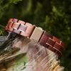 Wooden Time Women's Watch 35mm Lightweight Natural Sandalwood Quartz Casual Business Gift Red