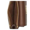 Coach Card Case 11 Classic Presbyopic Zipper Closure PVC Split Cow Leather Card Holder Women's Khaki and Saddle Brown Khaki and Saddle Brown