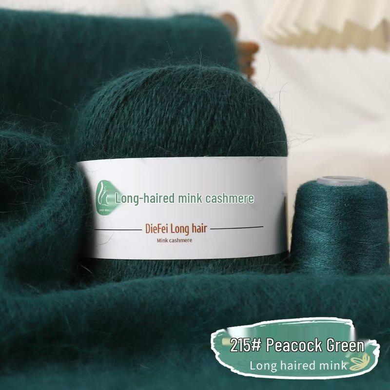 Long-Haired Mink Velvet and Cashmere Yarn: Hand/ Machine-Knitted, Medium-Thick