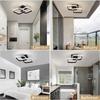 LED Ceiling Light Fixture 4500K Modern Black Square Close to Ceiling Lamp for Bathroom Bedroom Kitchen Balcony Stair Hallway Lighting