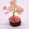 Rose Quartz Gemstone Tree Wood Base 15 Gemstones