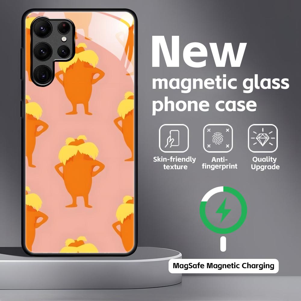 Cartoon T-The L-Lorax Handyhülle für Samsung S26 S25 S24 S23 S22 S21 Plus Ultra Note20 Glas Magnetische Hülle