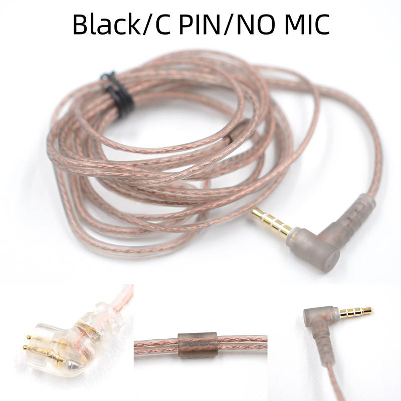 KZ Cable High Purity Oxygen-free Copper Flat Upgrade Cable Earphones Cable Wire with Mic For KZ EDX PRO ZES ZEX PRO ZSX DQ6S
