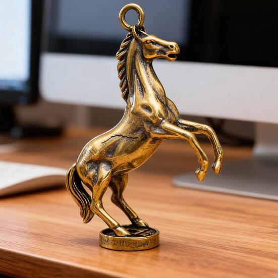Keychain Brass Horse Design Decorative Keychain The Year of Horse Key Holder Bags Cars Wallets Accessories
