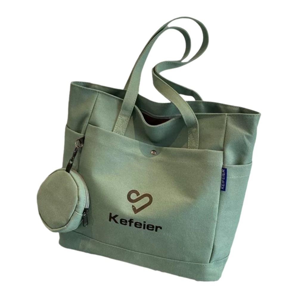 

Large Capacity Canvas Underarm Tote Bag Korean Style Student Handbag Women s Shoulder Bag Ladies зелёный