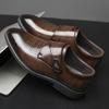 Men's Pointed Toe Cowhide Leather Shoes: Genuine Casual & Business Formal, British Style - Black/Brown, 2025.